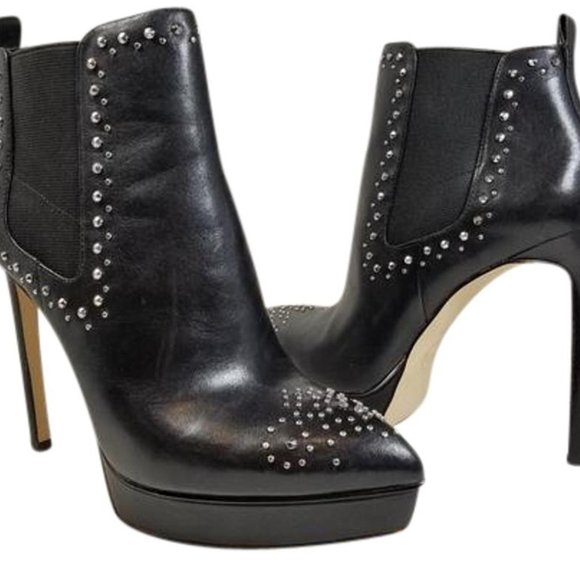 Michael Kors Sofie Leather w/ Silver Studs Boots Bootie Western Stiletto sz 9 - Picture 1 of 6